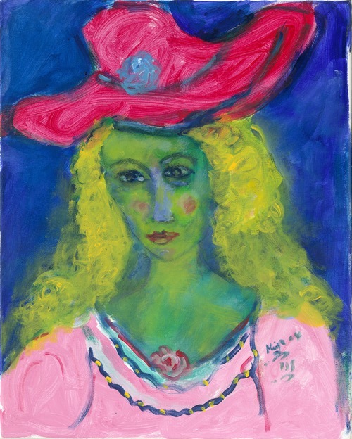 Woman in pink dress. 2004